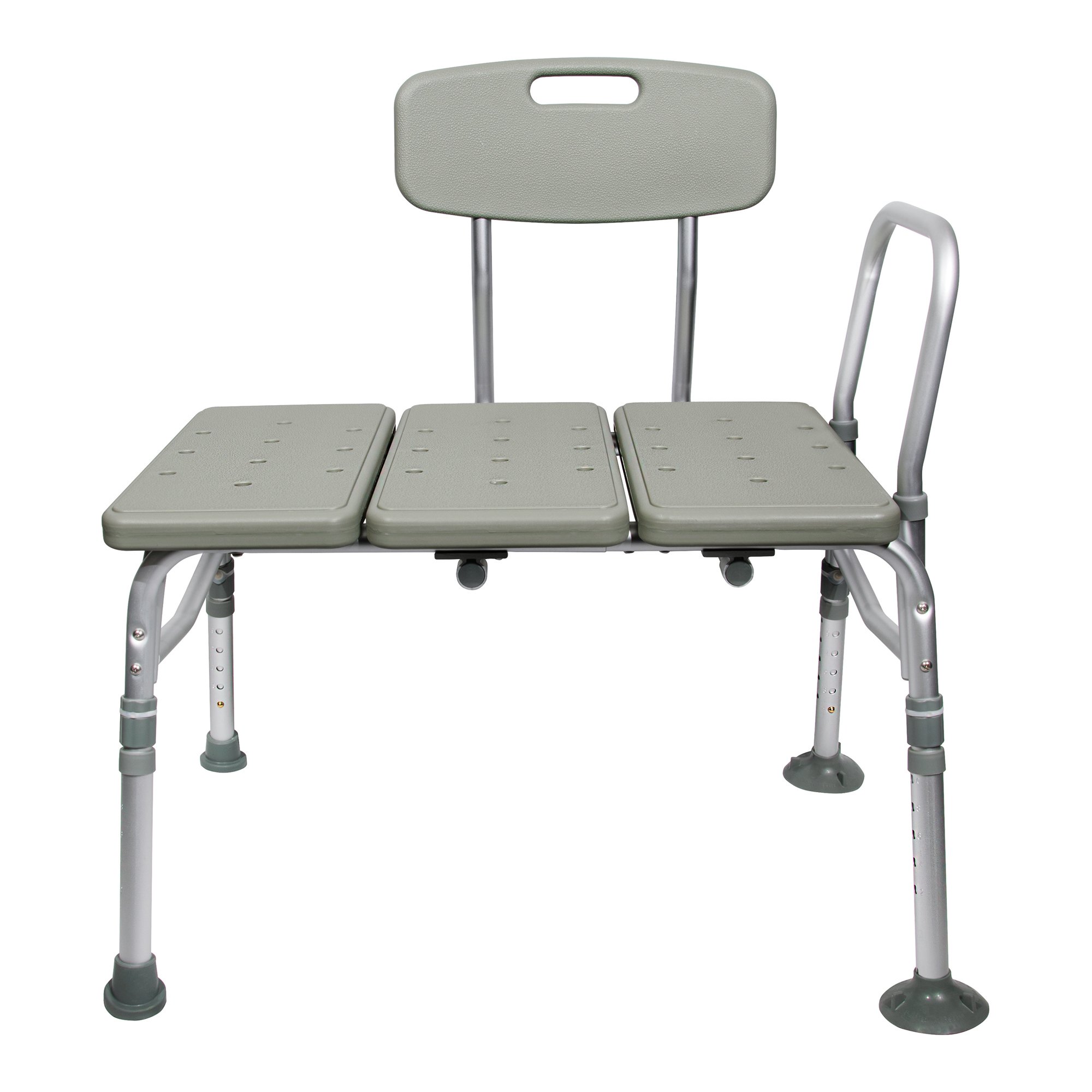 McKesson Knocked Down Bath Transfer Bench Removable Arm Rail 17-1/2 to 22-1/2 Inch Seat Height 400 lbs. Weight Capacity, 1/Each