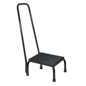 Step Stool with Handrail McKesson 1 Step Powder Coated Steel Frame 8-3/4 Inch Step Height